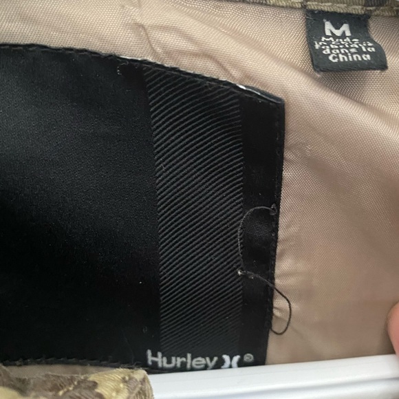 Medium Ladies Hurley Jacket. Tan, beige, brown, flowers, leaves - Picture 3 of 4